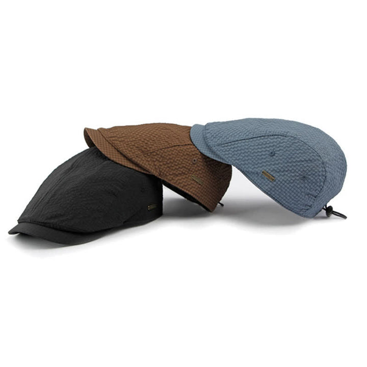 Cappello basco estivo da giornalaio con motivo scozzese retrò e fascino fresco