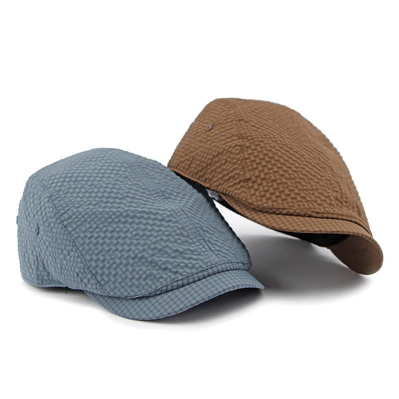 Cappello basco estivo da giornalaio con motivo scozzese retrò e fascino fresco - image 1