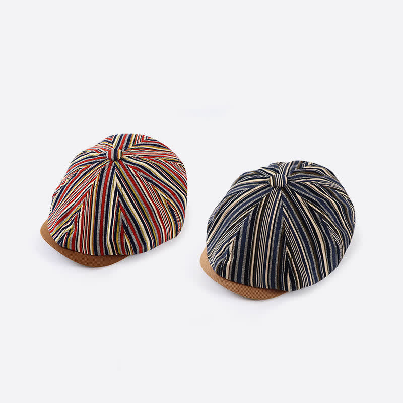 Cappello basco ottagonale a righe ispirato all'artista unico