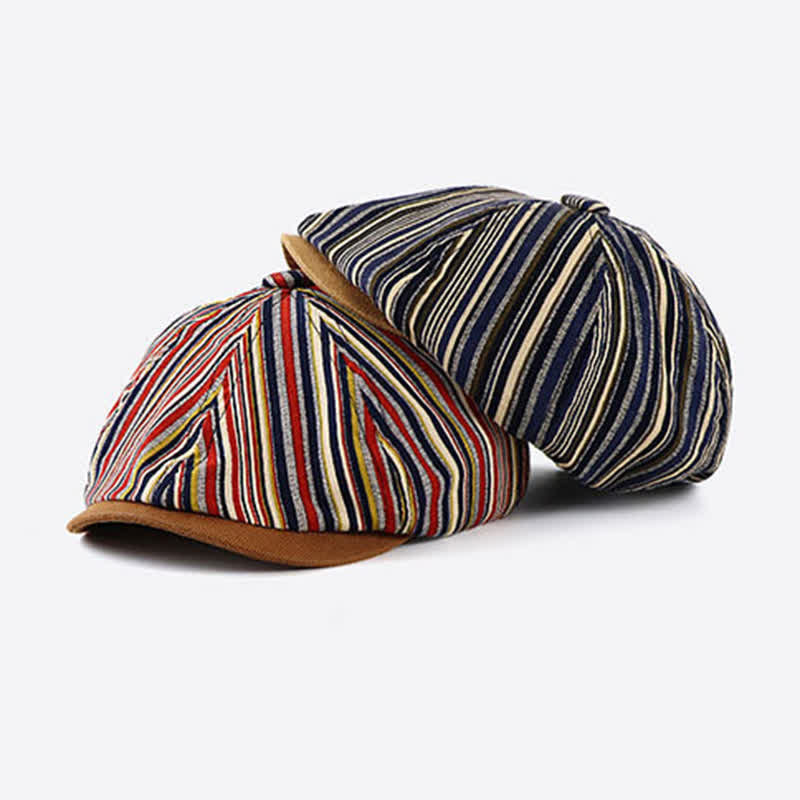 Cappello basco ottagonale a righe ispirato all'artista unico