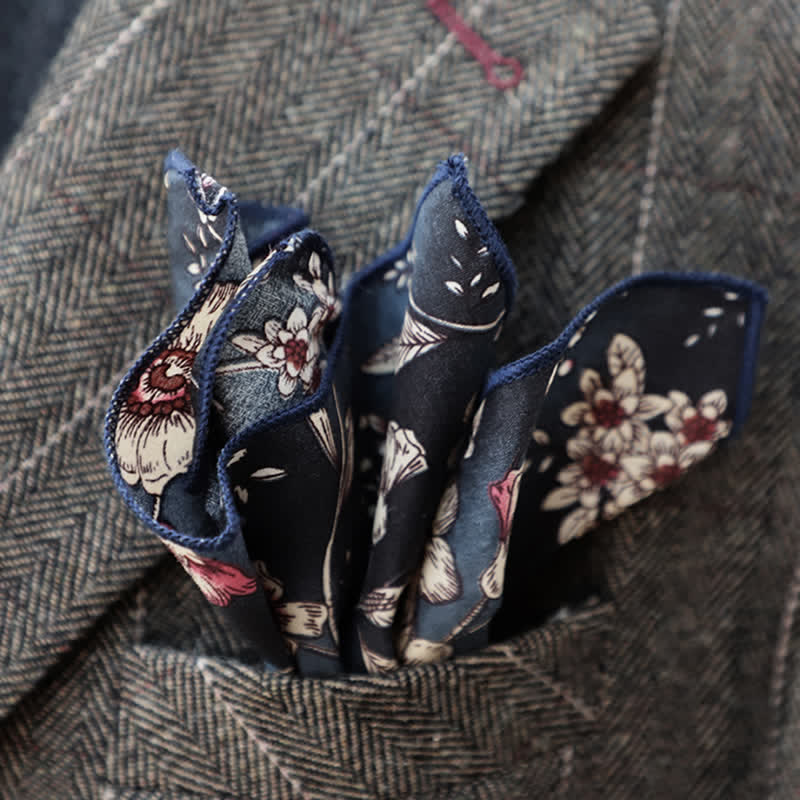Set di 2 cravatte da uomo con motivo floreale blu navy - image 7