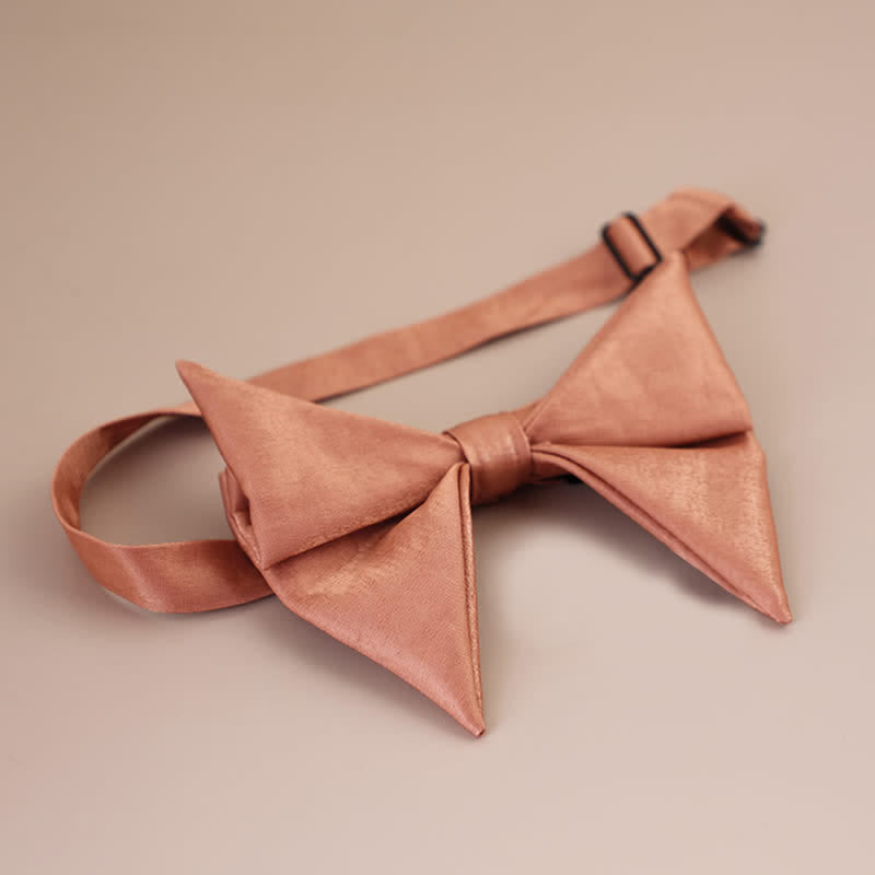 Papillon a punta oversize lucido a forma di farfalla da uomo - Salmone - Stile n. 1 - image 16