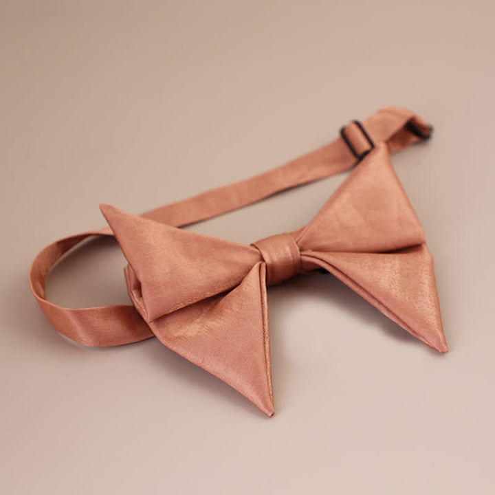 Papillon a punta oversize lucido a forma di farfalla da uomo - Salmone - Stile n. 1 - image 16