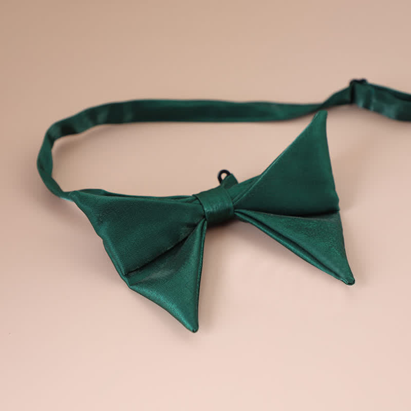 Papillon a punta oversize lucido a forma di farfalla da uomo - Verde scuro - Stile n. 1 - image 20