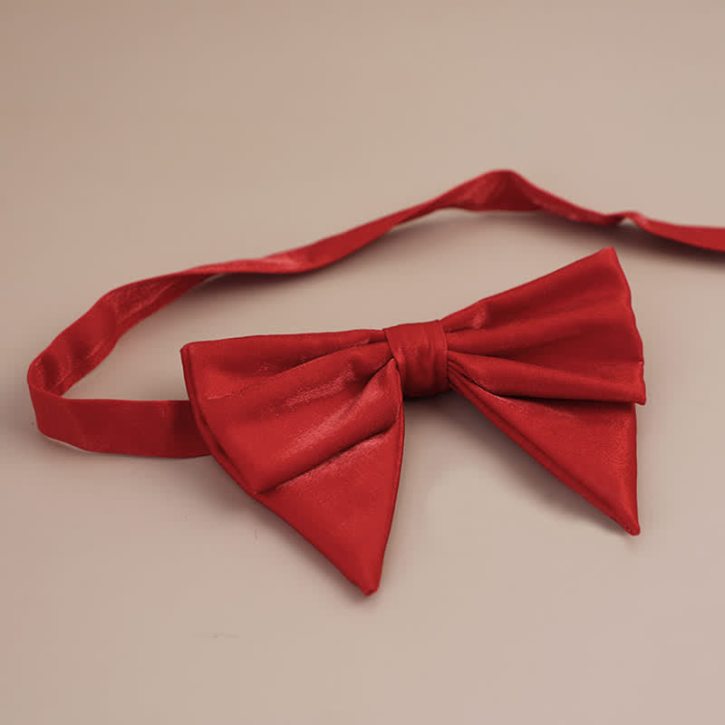Papillon a punta oversize lucido a forma di farfalla da uomo - Rosso - Stile n. 2 - image 19