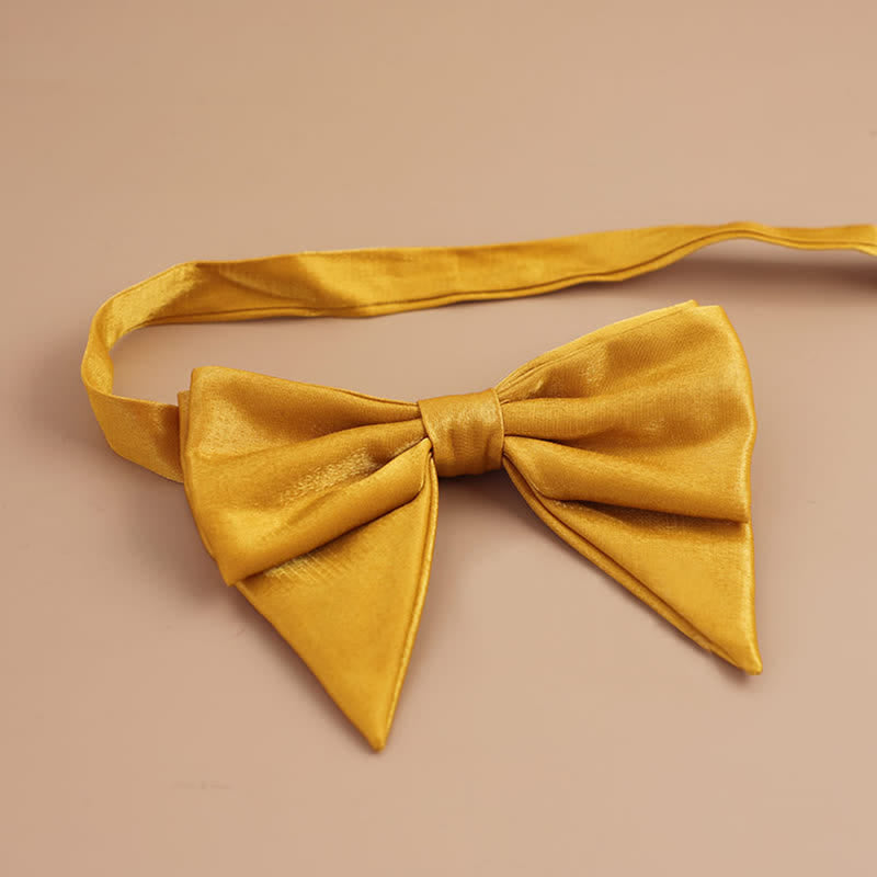 Papillon a punta oversize lucido a forma di farfalla da uomo - Giallo - Stile n. 2 - image 23