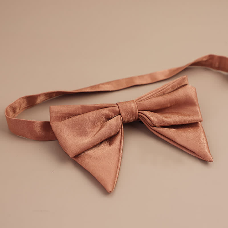 Papillon a punta oversize lucido a forma di farfalla da uomo - Salmone - Stile n. 2 - image 17