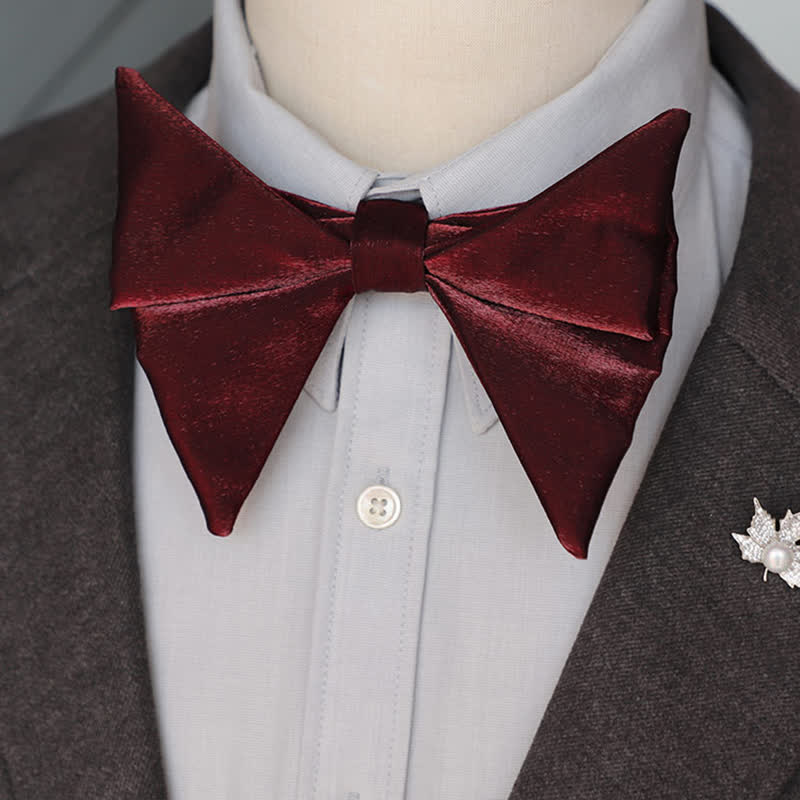 Papillon a punta oversize lucido a forma di farfalla da uomo