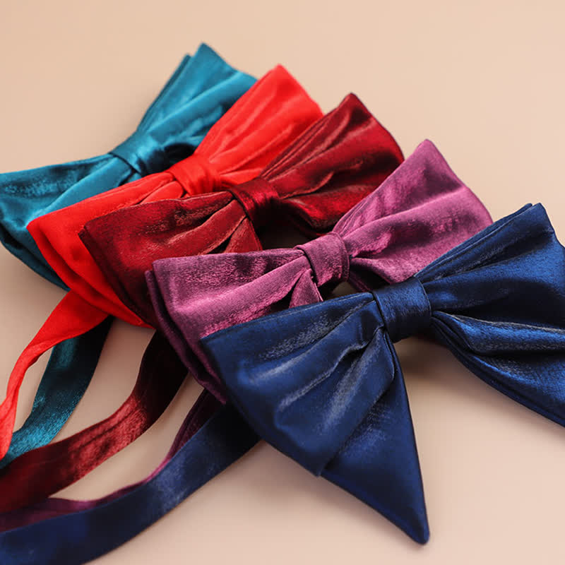 Papillon a punta oversize lucido a forma di farfalla da uomo