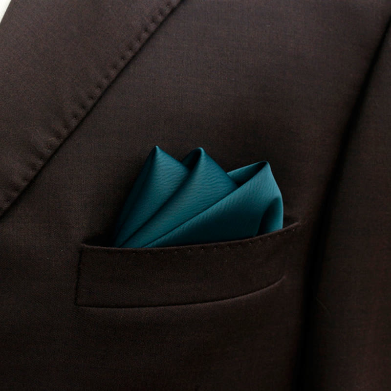 Papillon a punta tinta unita da uomo, stile bocciolo - Verde scuro - Fazzoletto da taschino - image 17