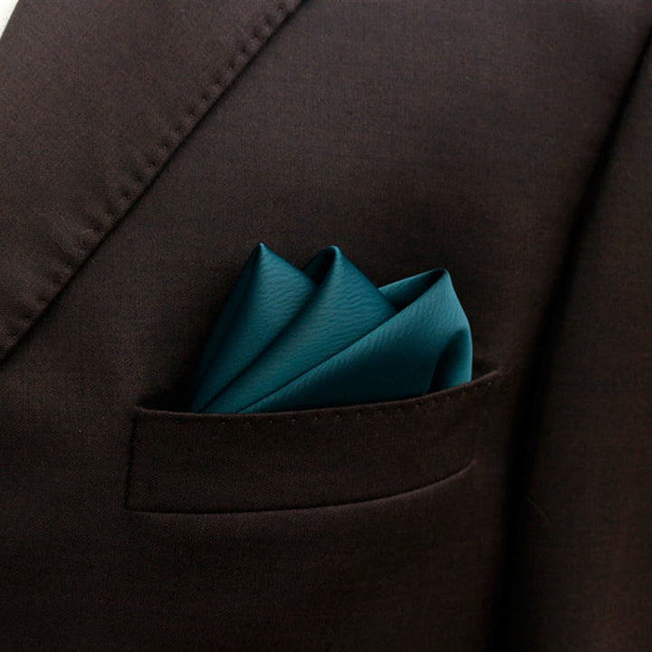 Papillon a punta tinta unita da uomo, stile bocciolo - Verde scuro - Fazzoletto da taschino - image 17