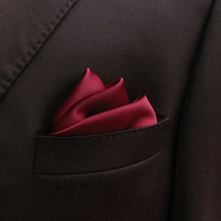 Papillon a punta tinta unita da uomo, stile bocciolo - Marrone - Fazzoletto da taschino - image 16