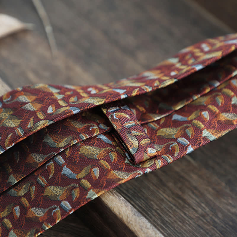 Cravatta da uomo in pura seta con motivo Paisley a righe e fiori - image 12
