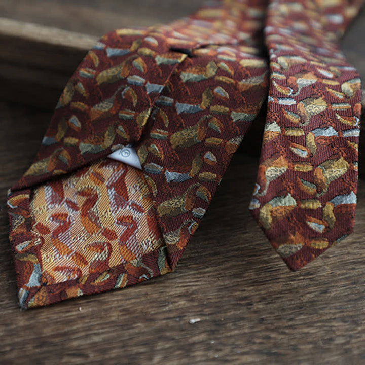 Cravatta da uomo in pura seta con motivo Paisley a righe e fiori