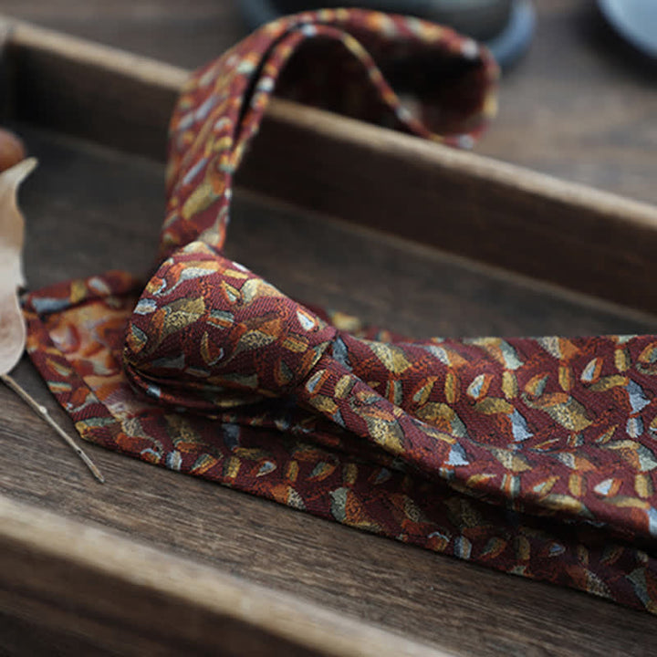 Cravatta da uomo in pura seta con motivo Paisley a righe e fiori