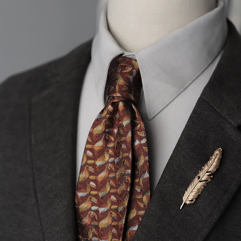 Cravatta da uomo in pura seta con motivo Paisley a righe e fiori