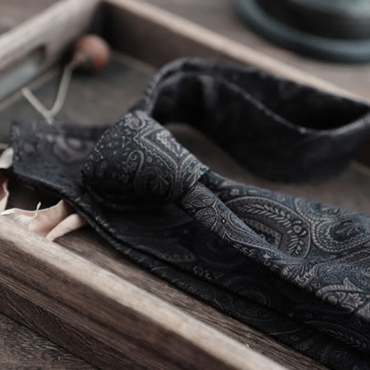 Cravatta da uomo in pura seta con motivo Paisley a righe e fiori