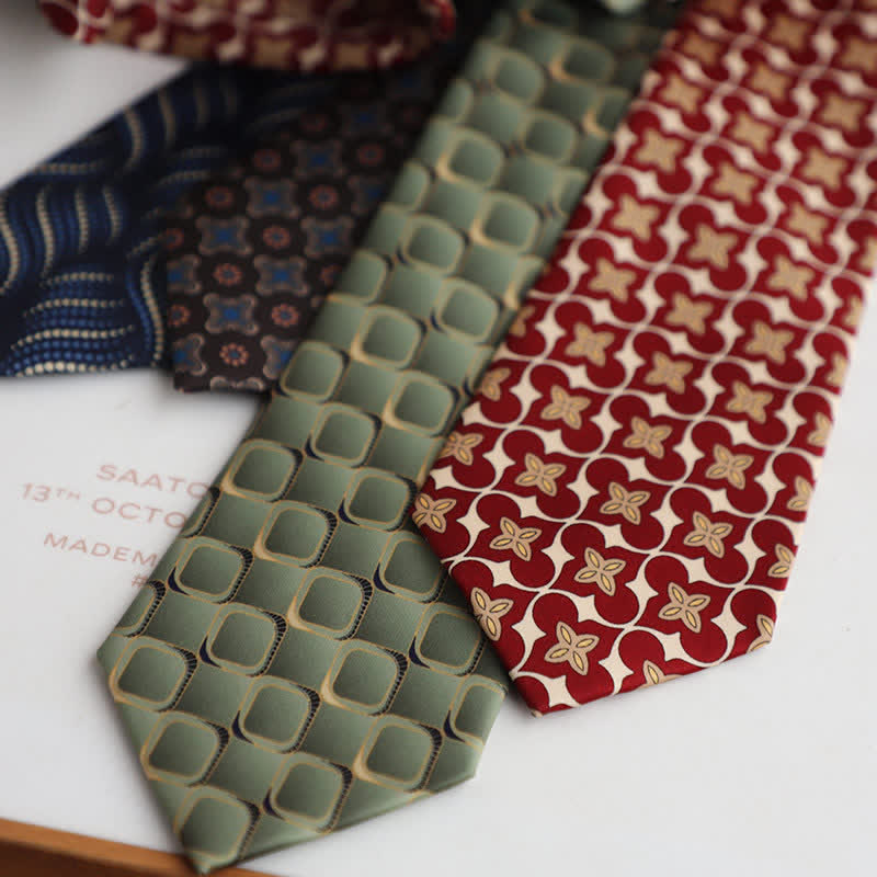 Cravatta da uomo con motivo geometrico stile street vintage - image 5