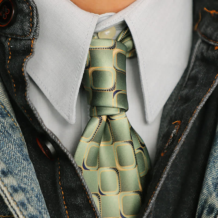 Cravatta da uomo con motivo geometrico stile street vintage - image 0