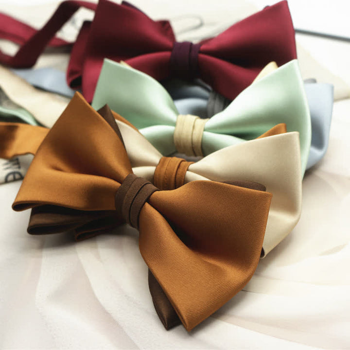 Papillon da uomo a due piani, bicolore, per matrimonio e business
