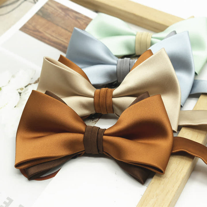 Papillon da uomo a due piani, bicolore, per matrimonio e business