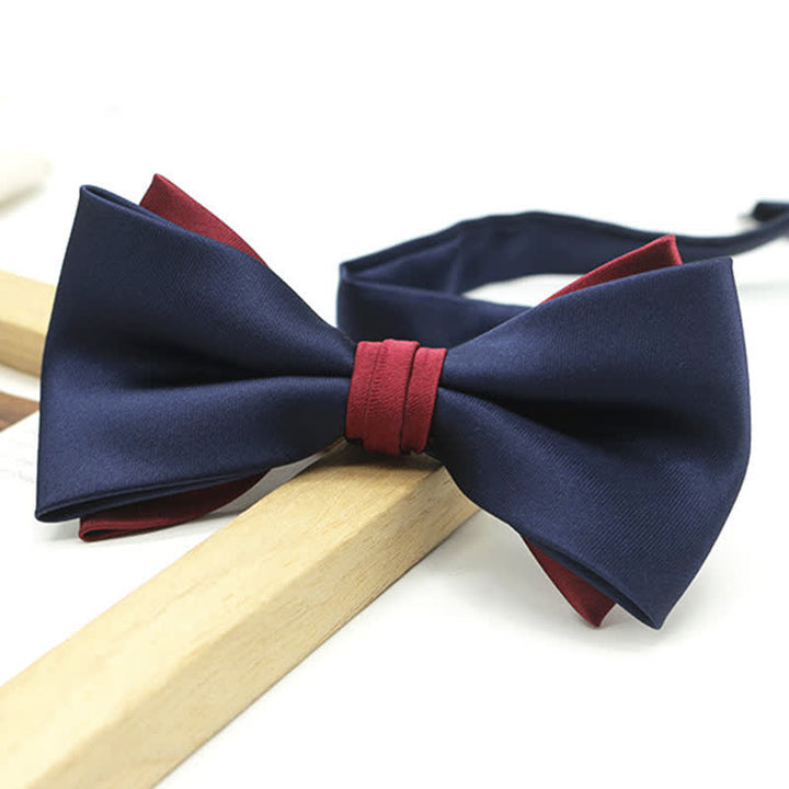 Papillon da uomo a due piani, bicolore, per matrimonio e business