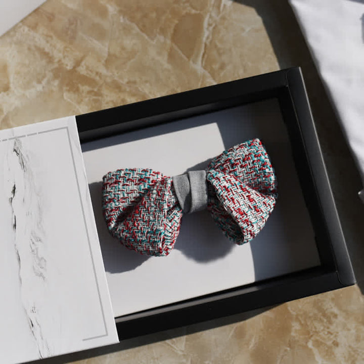 Papillon da uomo in tessuto grigio rosa blu misto colore