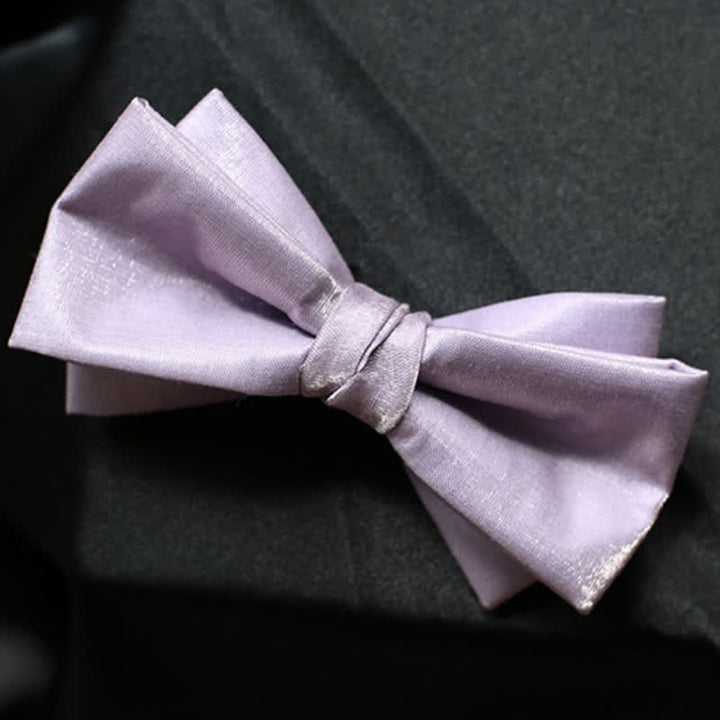 Papillon da uomo in tinta unita viola taro dolce
