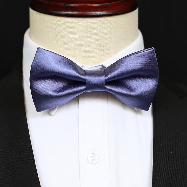 Papillon da uomo elegante blu viola tinta unita