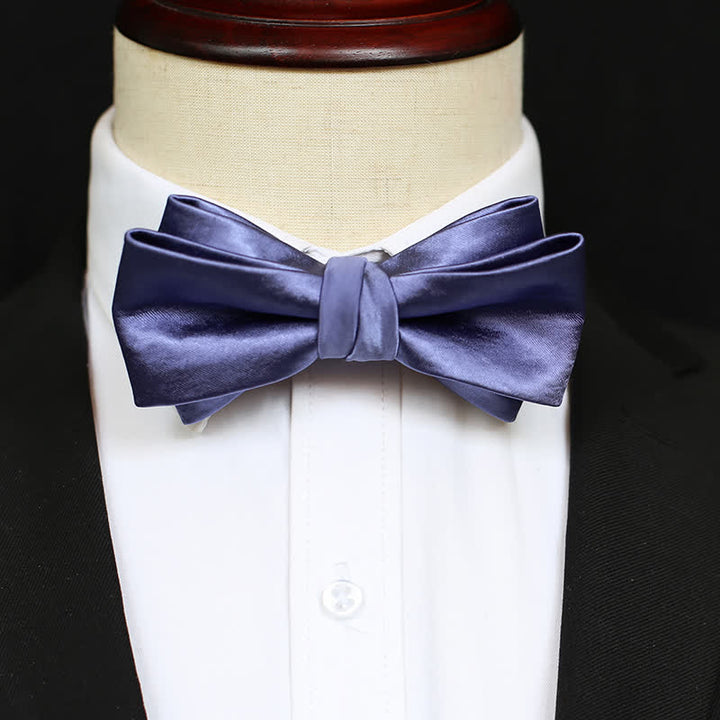 Papillon da uomo elegante blu viola tinta unita