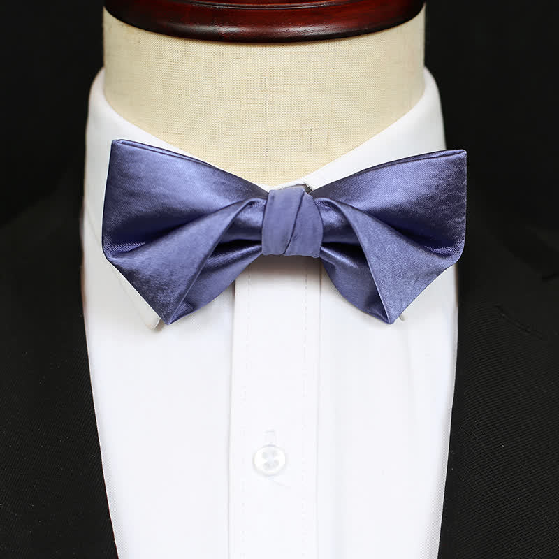 Papillon da uomo elegante blu viola tinta unita