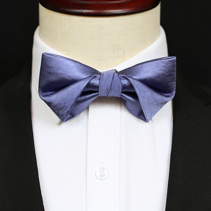 Papillon da uomo elegante blu viola tinta unita