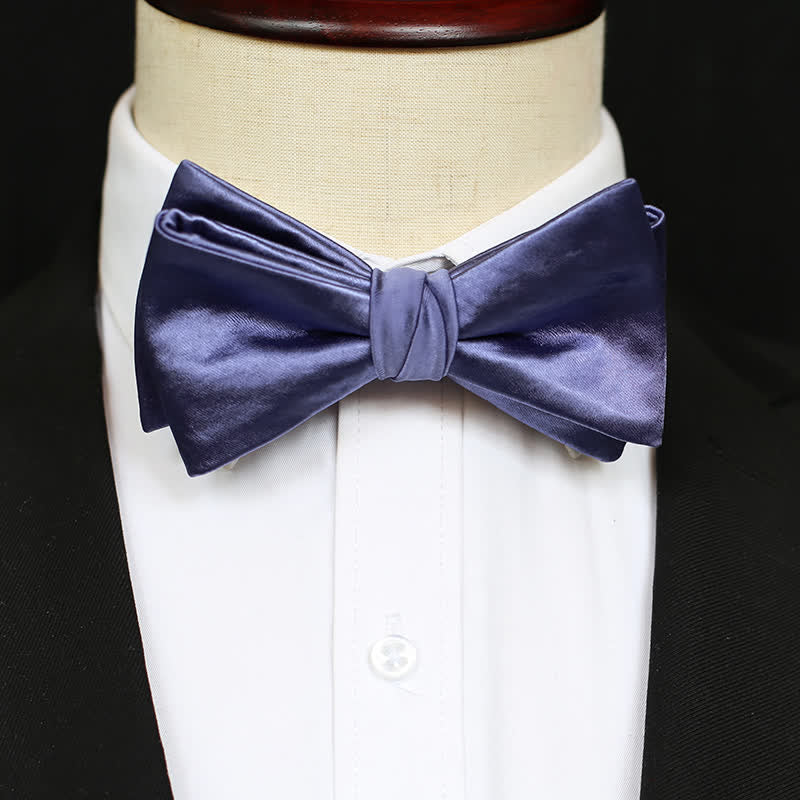 Papillon da uomo elegante blu viola tinta unita