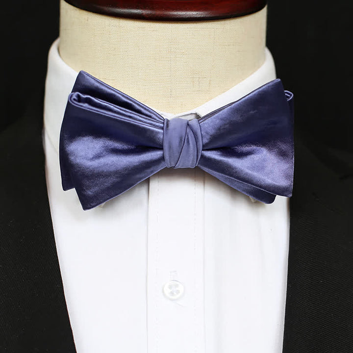 Papillon da uomo elegante blu viola tinta unita