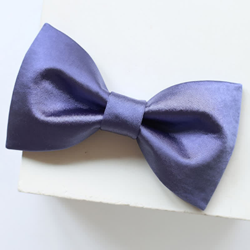 Papillon da uomo elegante blu viola tinta unita - Stile n. 2 - image 4