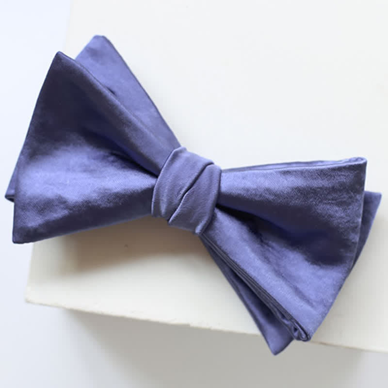 Papillon da uomo elegante blu viola tinta unita