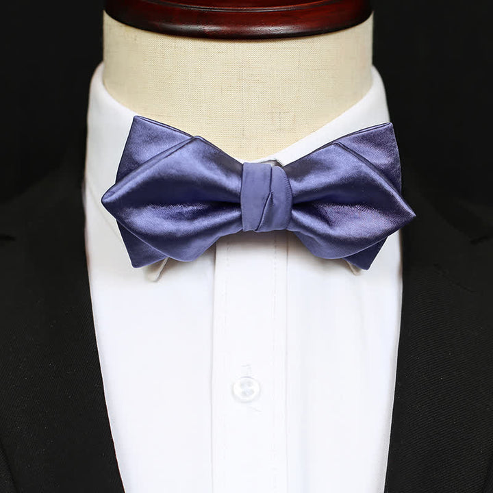Papillon da uomo elegante blu viola tinta unita