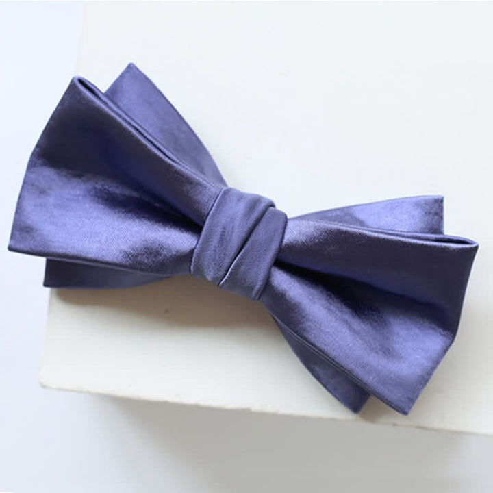 Papillon da uomo elegante blu viola tinta unita - Stile n. 4 - image 8