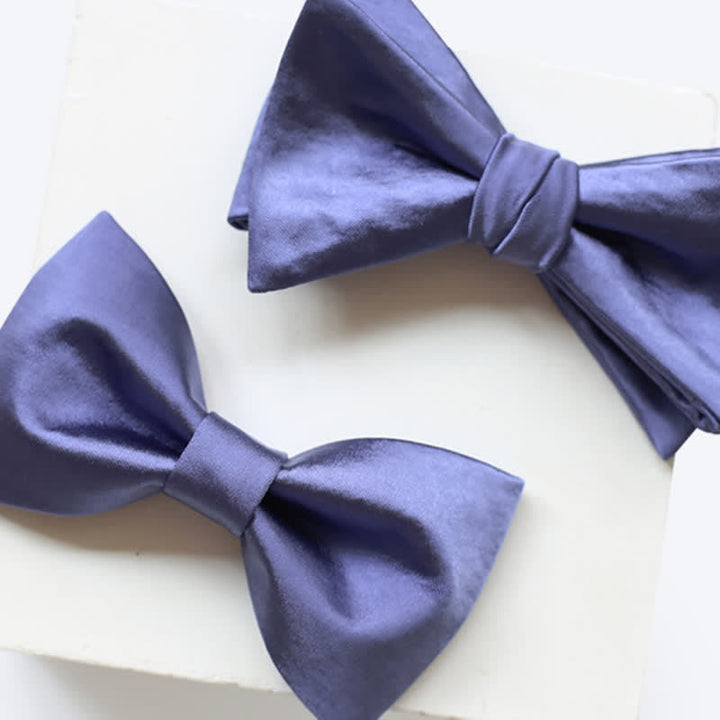 Papillon da uomo elegante blu viola tinta unita