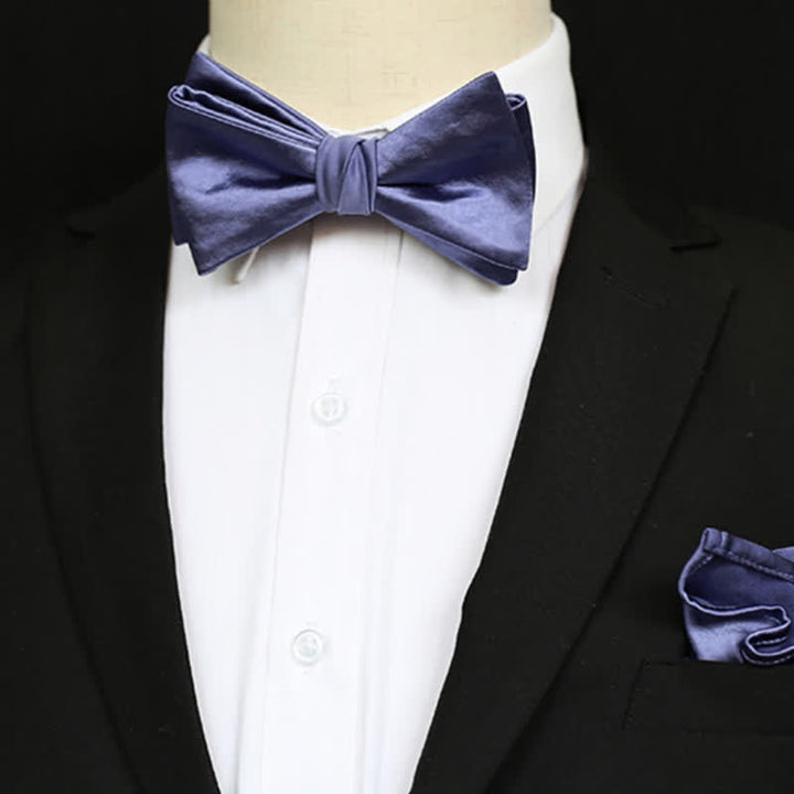 Papillon da uomo elegante blu viola tinta unita