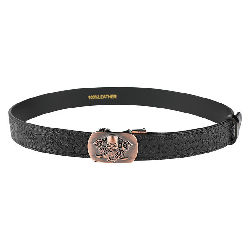Cintura in pelle con chiusura automatica Ghost Head da uomo