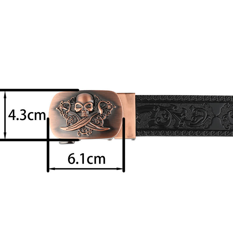Cintura in pelle con chiusura automatica Ghost Head da uomo
