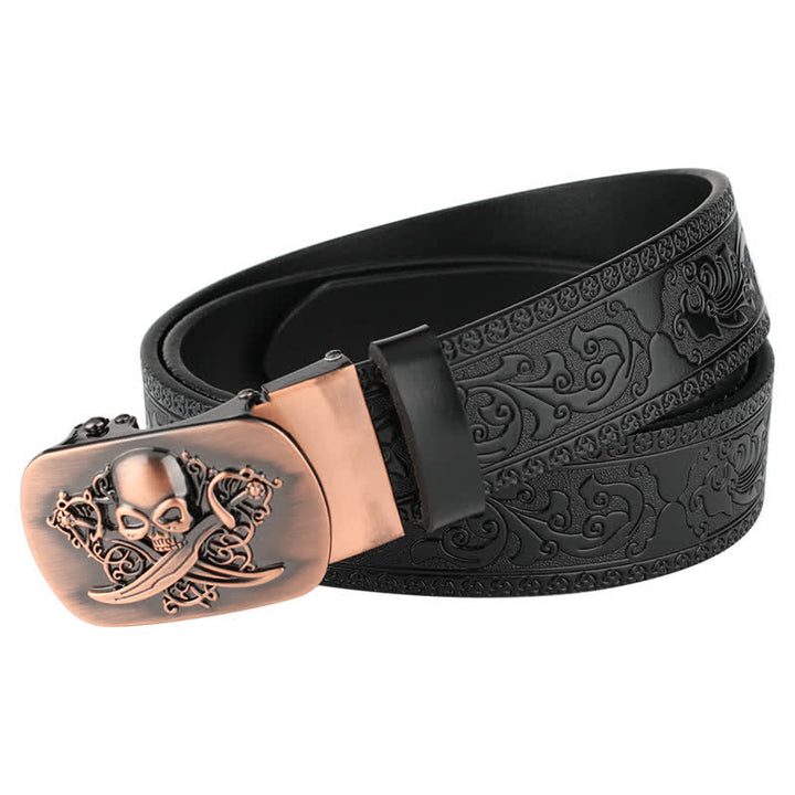 Cintura in pelle con chiusura automatica Ghost Head da uomo