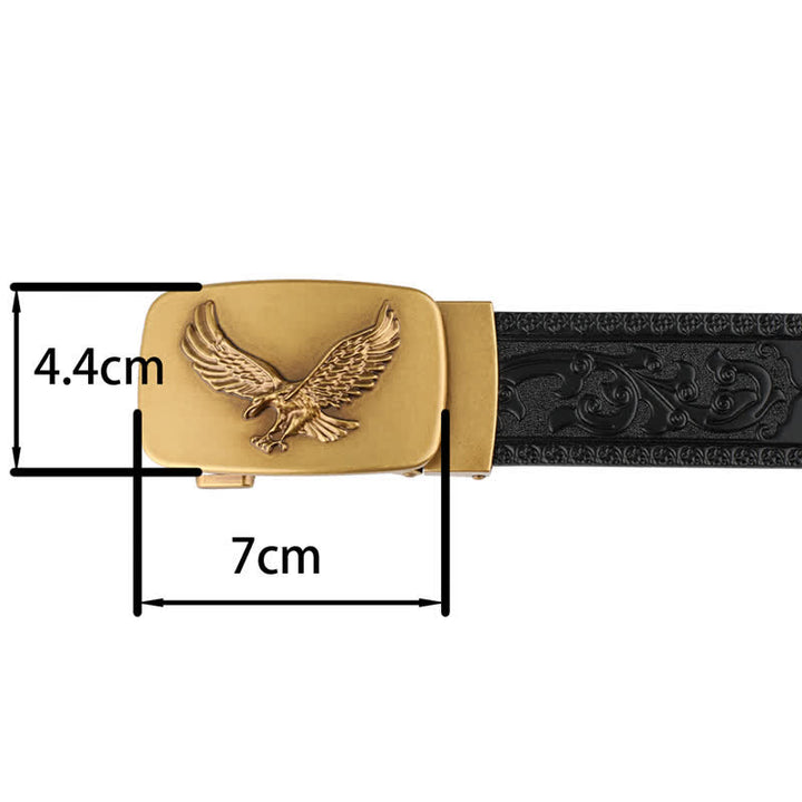 Cintura in pelle con fibbia automatica Flying Eagle da uomo - image 7