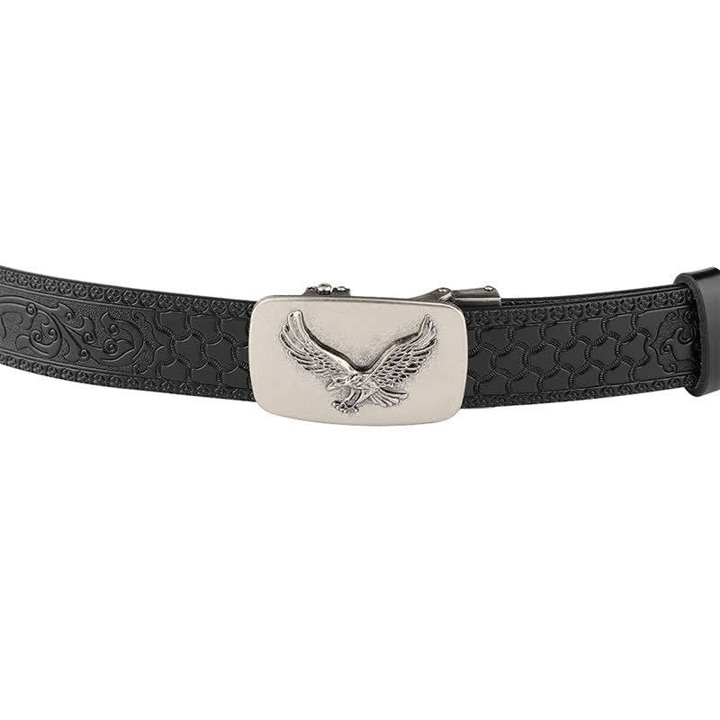 Cintura in pelle con chiusura automatica Flying Eagle da uomo