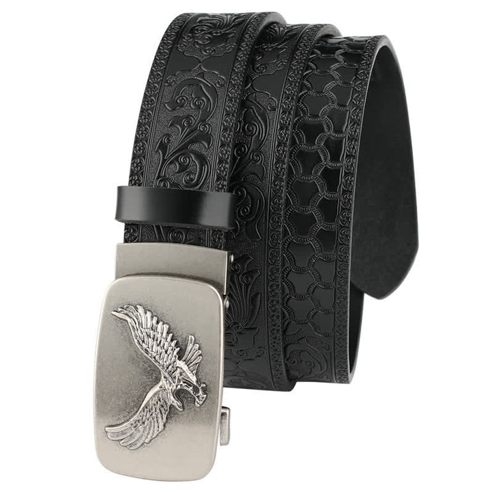 Cintura in pelle con fibbia automatica Flying Eagle da uomo - image 1