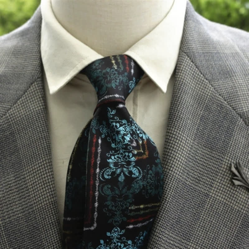 Cravatta Boho con motivo floreale fantastico da uomo