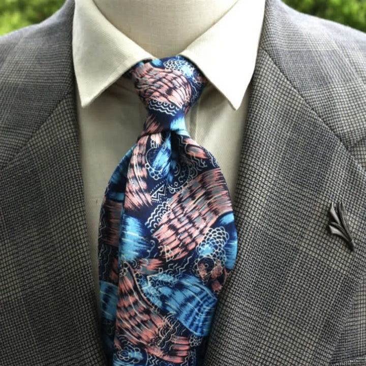 Cravatta Boho con motivo floreale fantastico da uomo