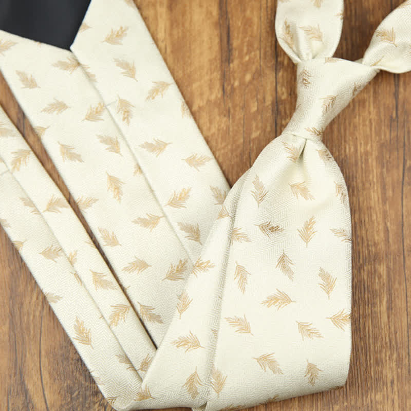 Cravatta da uomo classica con foglie e accessori per abito