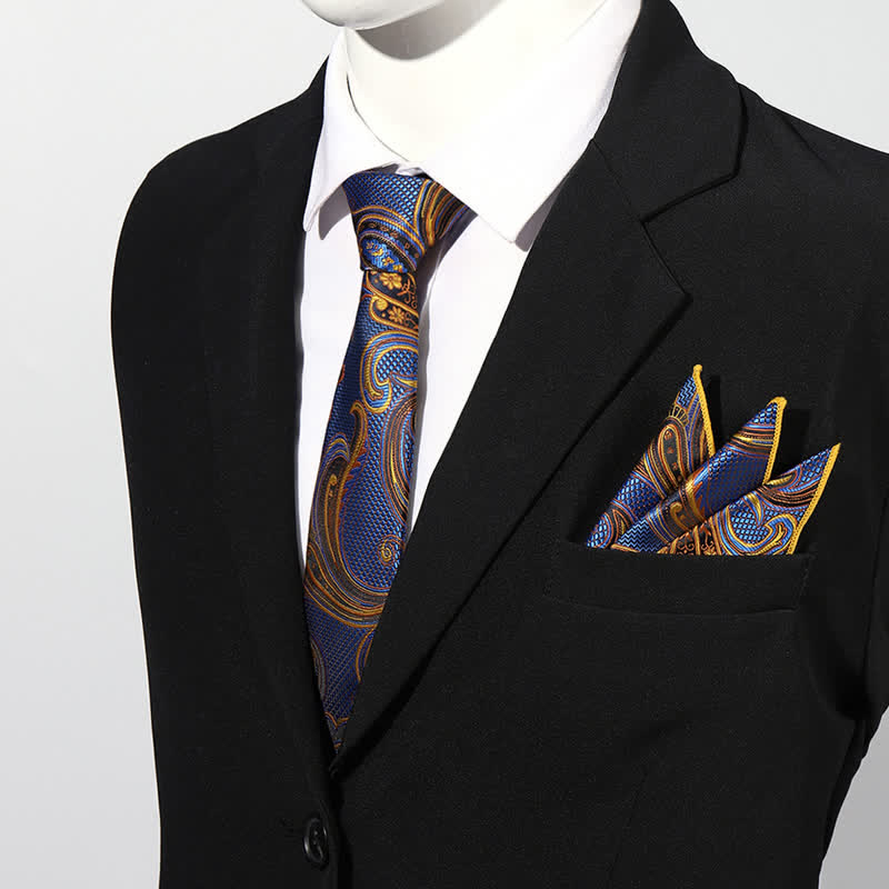 Set di 2 cravatte da taschino con motivo Paisley di lusso da uomo - Marina Militare - image 4